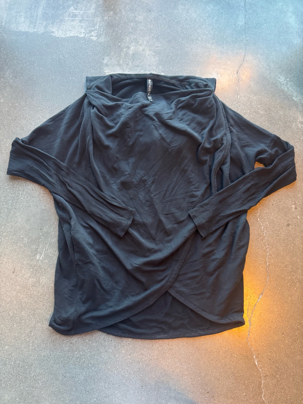 Athleta Black Long Sleeve Draped Hoodie